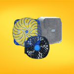 Protector de seguridad para ventilador, diseñado para evitar el contacto con las aspas mientras permite un flujo de aire eficiente.