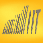 Herramientas de perforación versátiles, que incluyen brocas metálicas para materiales duros y brocas para concreto SDS, diseñadas para perforar eficientemente en metal y superficies de mampostería.