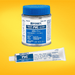 Pegamento especializado para conexiones de PVC.
