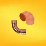 Pieza de unión resistente para tuberías de cobre en instalaciones de gas y agua.