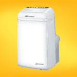 Aire acondicionado portátil compacto y fácil de mover, ideal para climatizar espacios pequeños. Cuenta con funciones de refrigeración, deshumidificación y ventilación, perfecto para uso doméstico o en oficinas.