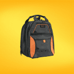  Mochila con diversos espacios de almacenamiento para llevar herramientas de manera ordenada y de fácil acceso.