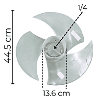 Aspa Para Condensador York 2 Ton S/F S-Adk, 3 Hojas, Diametro Exterior 44.5Cm, Centro 13.6Cm, Flecha 1/4 - 00H10204611 Aspa Para Condensador York 2 Ton S/F S-Adk, 3 Hojas, Diametro Exterior 44.5Cm, Centro 13.6Cm, Flecha 1/4 - 00H10204611