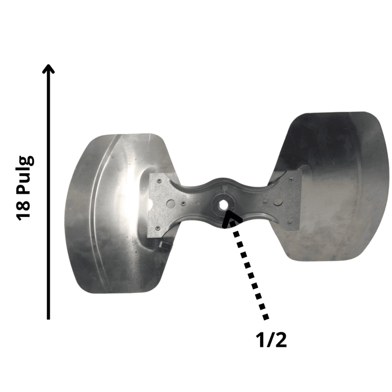 Aspa Aluminio, Central York, 2 Hojas, Flecha 1/2, Diametro 18 pulg, Grados 24, Rotacion CW - 026-34091-000 Aspa Aluminio, Central York, 2 Hojas, Flecha 1/2, Diametro 18 pulg, Grados 24, Rotacion CW - 026-34091-000