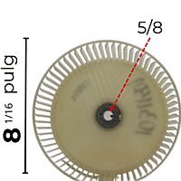 Turbina Para Unidad Ventana Mirage Largo 4 5/16 Ancho 8 1/16 Flecha 5/8 - 10311501 Turbina Para Unidad Ventana Mirage Largo 4 5/16 Ancho 8 1/16 Flecha 5/8 - 10311501