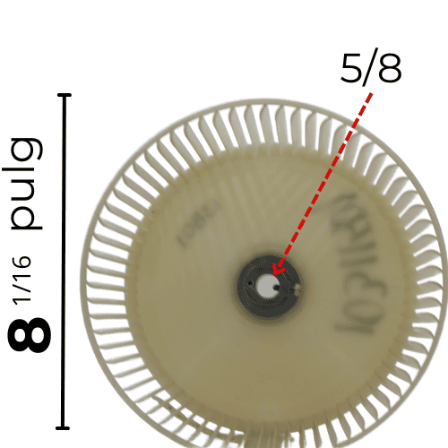 Turbina Para Unidad Ventana Mirage Largo 4 5/16 Ancho 8 1/16 Flecha 5/8 - 10311501 Turbina Para Unidad Ventana Mirage Largo 4 5/16 Ancho 8 1/16 Flecha 5/8 - 10311501