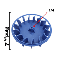Turbina de Ventana Largo 1 5/8 Ancho 7 1/8 Flecha 1/4- 12100103000884 Turbina de Ventana Largo 1 5/8 Ancho 7 1/8 Flecha 1/4- 12100103000884