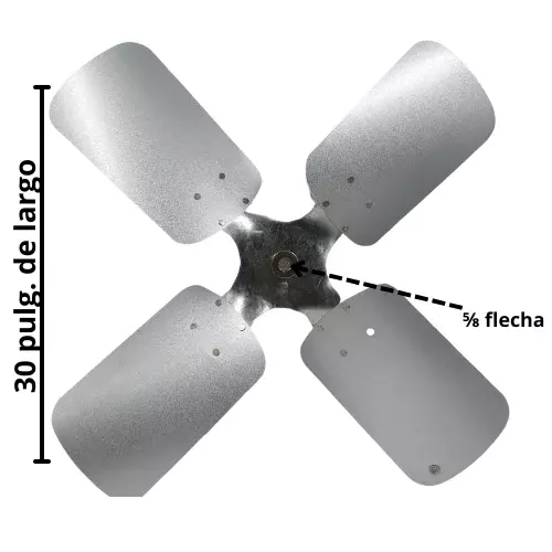 Aspa De Acero Para Central Carrier, 4 Hojas, 30 X 5/8 Pulgadas, Rotacion Cw - La01Ew-032 Aspa De Acero Para Central Carrier, 4 Hojas, 30 X 5/8 Pulgadas, Rotacion Cw - La01Ew-032