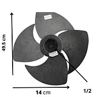 Aspa Minisplit Samsung, 2 Ton, Mod UQT2 Largo 49.5 cm Ancho 14 cm, Flecha 1/2 4 hojas - UQT24A2RB Aspa Minisplit Samsung, 2 Ton, Mod UQT2 Largo 49.5 cm Ancho 14 cm, Flecha 1/2 4 hojas - UQT24A2RB