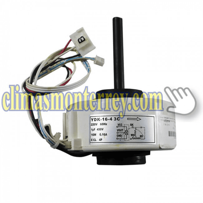 Borrar- Motor Evaporador Minisplit Mirage, 1Ton, 220V, 60Hz, 16W, 0.16A, 4P,Capacitor 1mf 450V, Rot. Derecha YDK-16-4 3C - 320233043 Borrar- Motor Evaporador Minisplit Mirage, 1Ton, 220V, 60Hz, 16W, 0.16A, 4P,Capacitor 1mf 450V, Rot. Derecha YDK-16-4 3C - 320233043