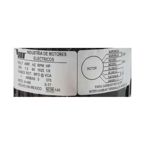 Motor Abierto 1/6 Hp 1600 Rpm 220-1-60 4 Polos Mcmillan - A448-2 Motor Abierto 1/6 Hp 1600 Rpm 220-1-60 4 Polos Mcmillan - A448-2
