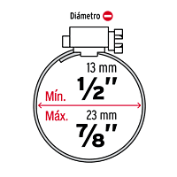 Bolsa con 10 mini-abrazaderas reforzadas # 7, 1/2 - 3/4' - AB-07 / 44231 Bolsa con 10 mini-abrazaderas reforzadas # 7, 1/2 - 3/4' - AB-07 / 44231