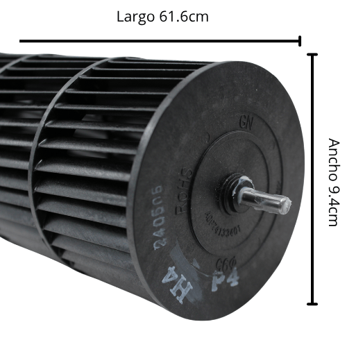 Turbina Evaporador Lg Vm122H6 Largo 61.6 cm  Ancho 9.4 cm Opresor interno - ADP74133401