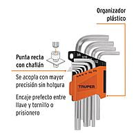 Juego 10 llaves allen std punta hexagonal con organizador - ALL-10P / 15539 Juego 10 llaves allen std punta hexagonal con organizador - ALL-10P / 15539