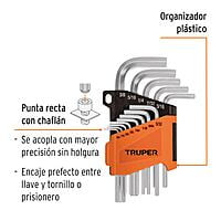 Juego 13 llaves allen std punta hexagonal con organizador - ALL-13P / 15545 Juego 13 llaves allen std punta hexagonal con organizador - ALL-13P / 15545