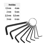 Juego de 8 llaves allen mm punta hex tipo llavero, Pretul - ALL-P8M / 21851 Juego de 8 llaves allen mm punta hex tipo llavero, Pretul - ALL-P8M / 21851