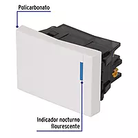 Interruptor de 3 vías, 1.5 módulos, línea Española, blanco - APSE15-EEB / 47049 Interruptor de 3 vías, 1.5 módulos, línea Española, blanco - APSE15-EEB / 47049