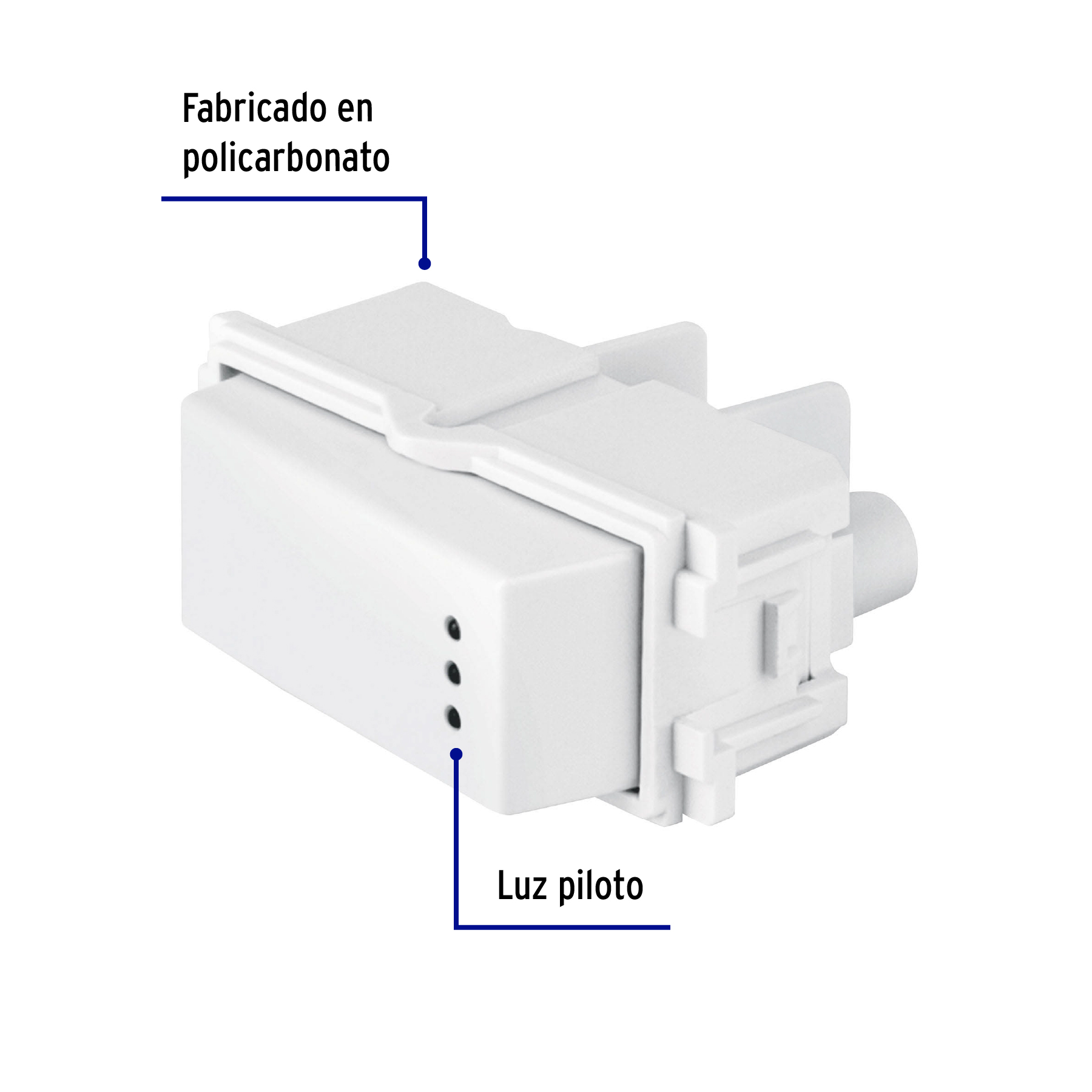 Interruptor sencillo con luz piloto, línea Italiana, blanco 48053 - APSEP-IB Interruptor sencillo con luz piloto, línea Italiana, blanco 48053 - APSEP-IB