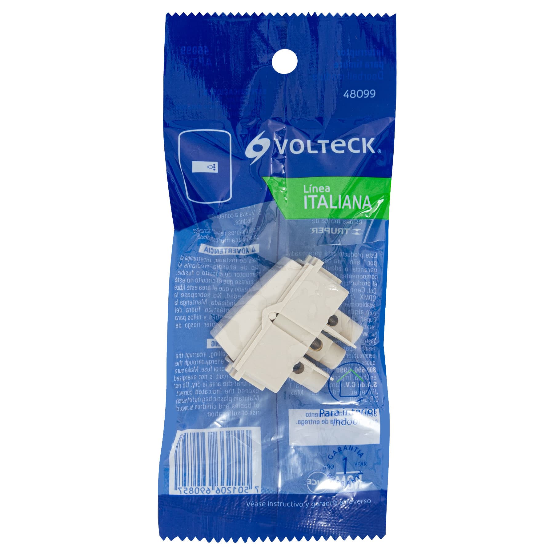 Interruptor para timbre, línea Italiana, color marfil - APTI-I / 48099 Interruptor para timbre, línea Italiana, color marfil - APTI-I / 48099