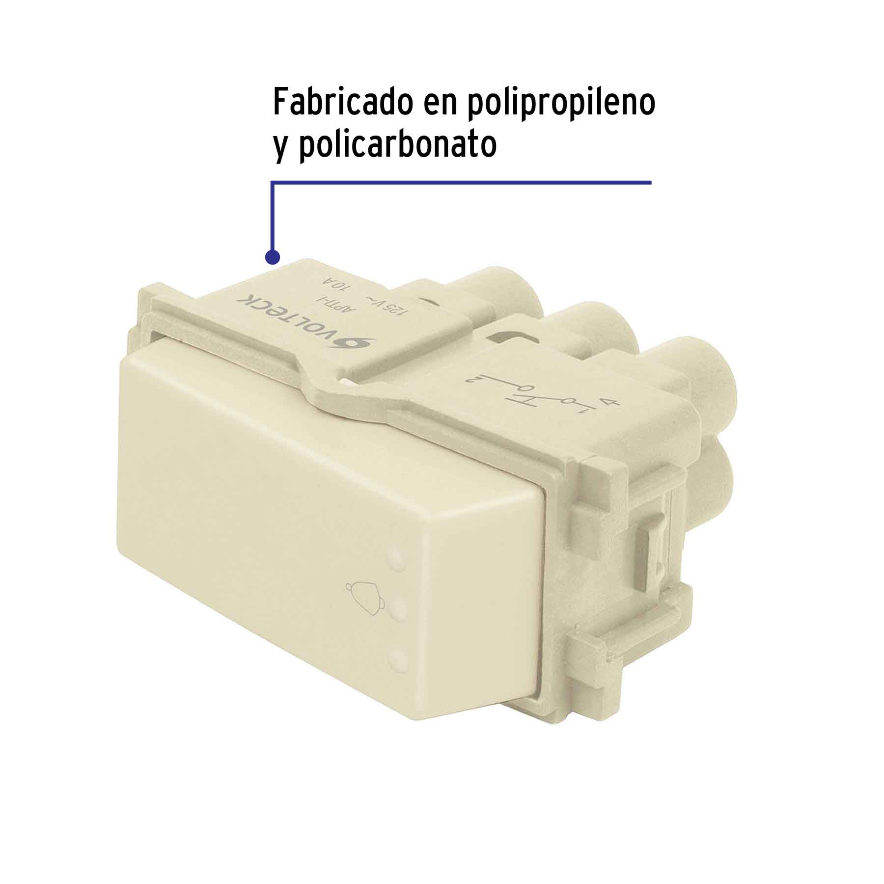 Interruptor para timbre, línea Italiana, color marfil - APTI-I / 48099 Interruptor para timbre, línea Italiana, color marfil - APTI-I / 48099