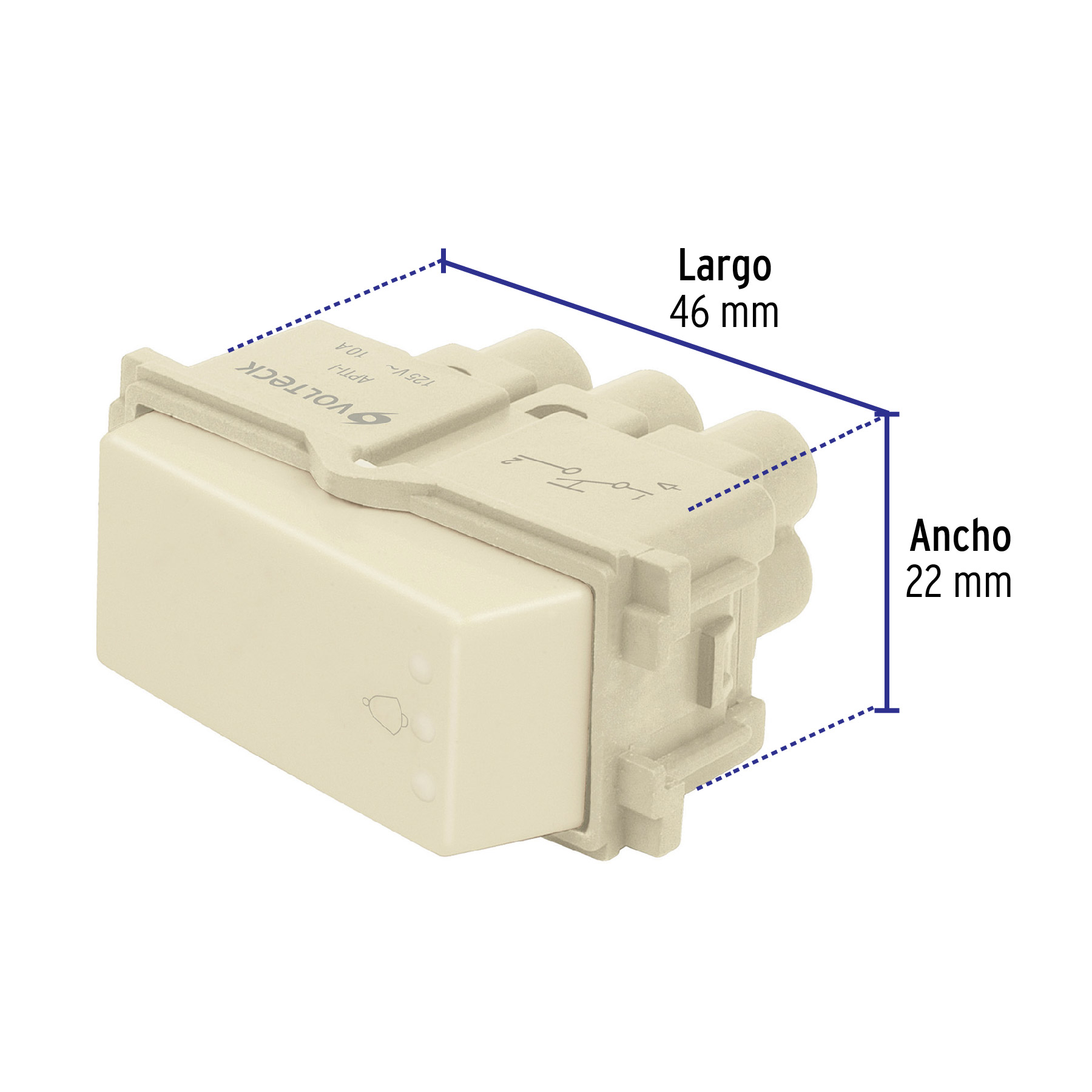 Interruptor para timbre, línea Italiana, color marfil - APTI-I / 48099 Interruptor para timbre, línea Italiana, color marfil - APTI-I / 48099