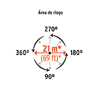 Aspersor metálico dos vías, estaca de 11' - ASP-11X / 10321