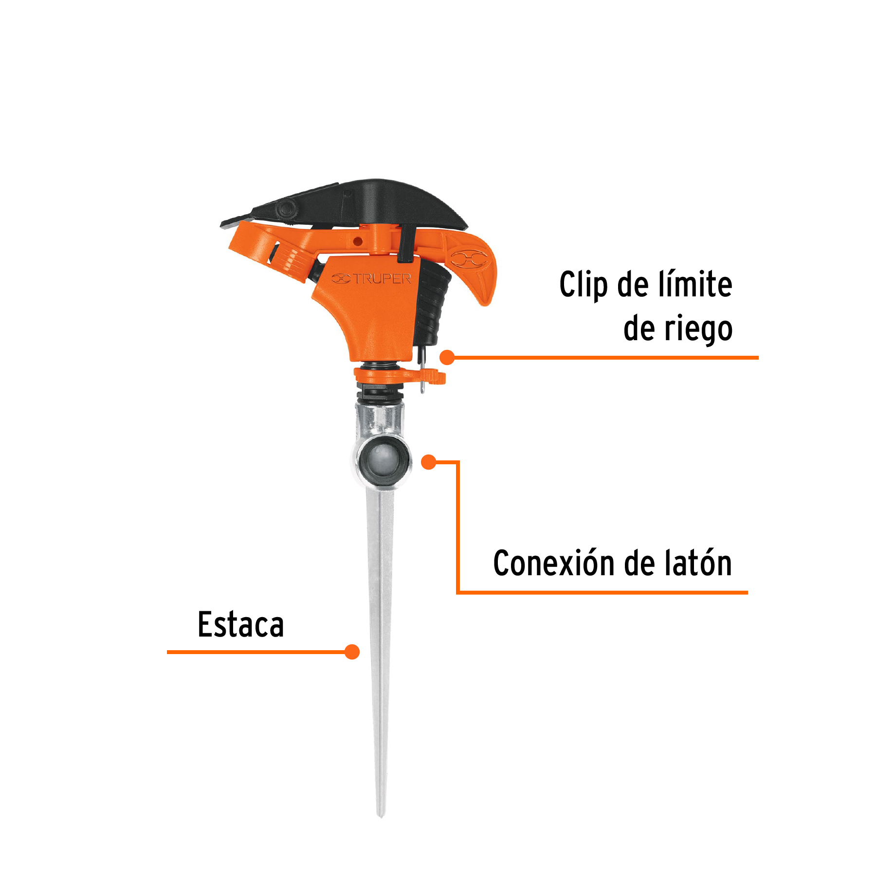 Aspersor plástico una vía, estaca de 11' - ASP-P11 / 10336 Aspersor plástico una vía, estaca de 11' - ASP-P11 / 10336