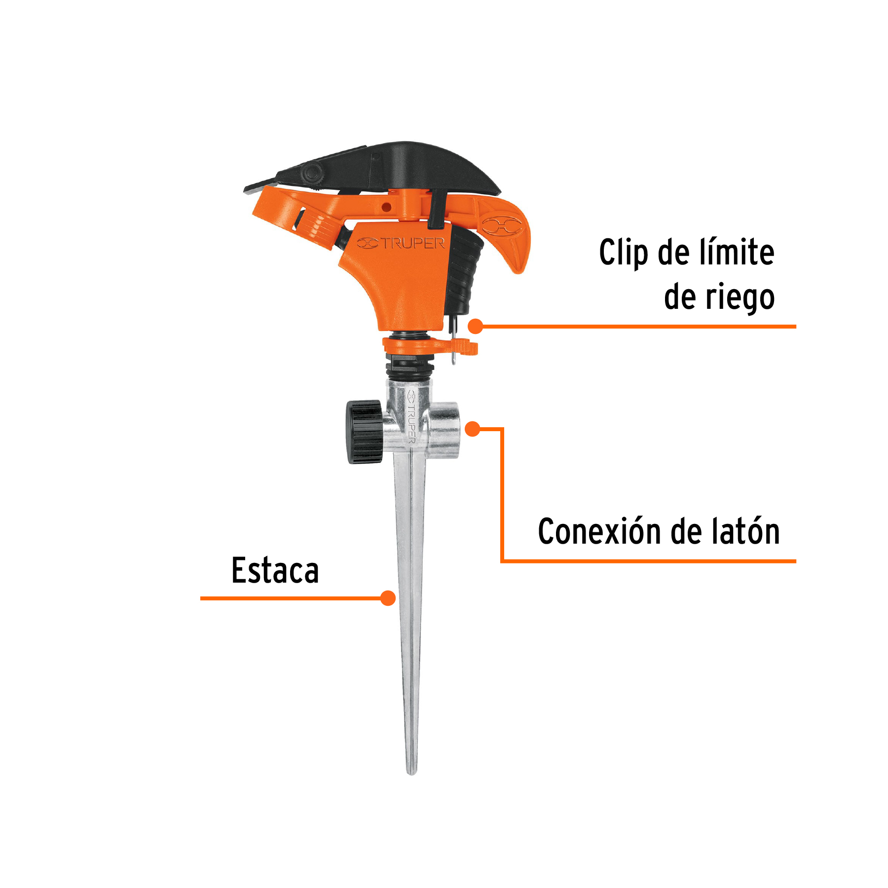 Aspersor plástico dos vías, estaca de 11' - ASP-P11X / 10339 Aspersor plástico dos vías, estaca de 11' - ASP-P11X / 10339