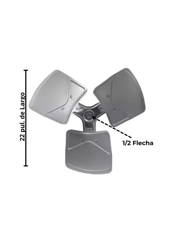 Aspa Metalica Central Carrier 3 Hojas Rotacion Cw Flecha 1/2 Diametro 22 Pulgadas - La01Ra-044 Aspa Metalica Central Carrier 3 Hojas Rotacion Cw Flecha 1/2 Diametro 22 Pulgadas - La01Ra-044