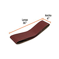 Caja con 3 bandas de lija 4' x 36' grano 80 para PUL 4x6 - B80-PUL-4X6 / 16171 Caja con 3 bandas de lija 4' x 36' grano 80 para PUL 4x6 - B80-PUL-4X6 / 16171