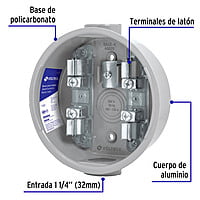 Base para watthorimetro, 4 terminales, Volteck - BASE-4 / 46025 Base para watthorimetro, 4 terminales, Volteck - BASE-4 / 46025