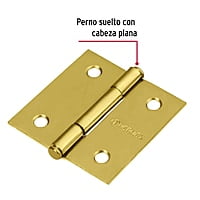 Bisagra cuadrada 2', acero latonado, plana - BC-201P / 43235 Bisagra cuadrada 2', acero latonado, plana - BC-201P / 43235