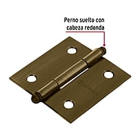 Bisagra cuadrada 2', acero latonado antiguo, redonda - BC-202R / 43244 Bisagra cuadrada 2', acero latonado antiguo, redonda - BC-202R / 43244