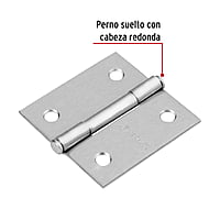 Bisagra cuadrada 2', acero cromo mate, plana - BC-203P / 43259 Bisagra cuadrada 2', acero cromo mate, plana - BC-203P / 43259