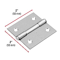 Bisagra cuadrada 2', acero cromo mate, plana - BC-203P / 43259 Bisagra cuadrada 2', acero cromo mate, plana - BC-203P / 43259