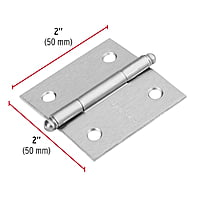 Bisagra cuadrada 2', acero cromo mate, redonda - BC-203R / 43254 Bisagra cuadrada 2', acero cromo mate, redonda - BC-203R / 43254