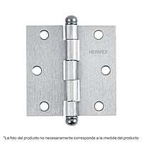 Bisagra cuadrada 2', acero cromo mate, redonda - BC-203R / 43254 Bisagra cuadrada 2', acero cromo mate, redonda - BC-203R / 43254