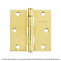 Bisagra cuadrada 2-1/2', acero latonado, plana - BC-251P / 43236 Bisagra cuadrada 2-1/2', acero latonado, plana - BC-251P / 43236