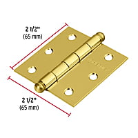 Bisagra cuadrada 2-1/2',acero latonado, redonda - BC-251R / 43231 Bisagra cuadrada 2-1/2',acero latonado, redonda - BC-251R / 43231