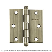 Bisagra cuadrada 2-1/2', acero latonado antiguo, redonda - BC-252R / 43245 Bisagra cuadrada 2-1/2', acero latonado antiguo, redonda - BC-252R / 43245