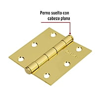 Bolsa con 2 bisagras cuadradas de 3' acero latonado, plana - BC-301PB / 43242 Bolsa con 2 bisagras cuadradas de 3' acero latonado, plana - BC-301PB / 43242