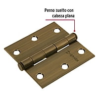 Bisagra cuadrada 3', acero latonado antiguo, plana - BC-302P / 43251 Bisagra cuadrada 3', acero latonado antiguo, plana - BC-302P / 43251