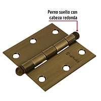 Bisagra cuadrada 3', acero latonado antiguo, redonda - BC-302R / 43246 Bisagra cuadrada 3', acero latonado antiguo, redonda - BC-302R / 43246