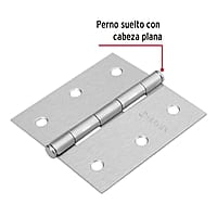 Bisagra cuadrada 3', acero cromo mate, plana, Hermex Basic - BC-303PP / 23687 Bisagra cuadrada 3', acero cromo mate, plana, Hermex Basic - BC-303PP / 23687
