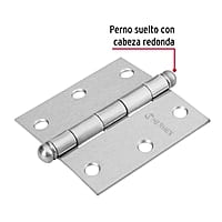 Bisagra cuadrada 3', acero cromo mate, redonda - BC-303R / 43256 Bisagra cuadrada 3', acero cromo mate, redonda - BC-303R / 43256