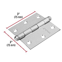 Bisagra cuadrada 3', acero cromo mate, redonda - BC-303R / 43256 Bisagra cuadrada 3', acero cromo mate, redonda - BC-303R / 43256