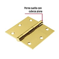 Bolsa con 2 bisagras cuadradas 3-1/2' acero latonado, plana - BC-351PB / 43243 Bolsa con 2 bisagras cuadradas 3-1/2' acero latonado, plana - BC-351PB / 43243