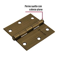 Bisagra cuadrada 3-1/2', acero latonado antiguo, plana - BC-352P / 43252 Bisagra cuadrada 3-1/2', acero latonado antiguo, plana - BC-352P / 43252