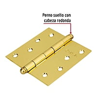 Bisagra cuadrada 4', acero latonado, redonda - BC-401R / 43234 Bisagra cuadrada 4', acero latonado, redonda - BC-401R / 43234