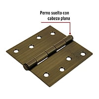 Bisagra cuadrada 4', acero latonado antiguo, plana - BC-402P / 43253 Bisagra cuadrada 4', acero latonado antiguo, plana - BC-402P / 43253